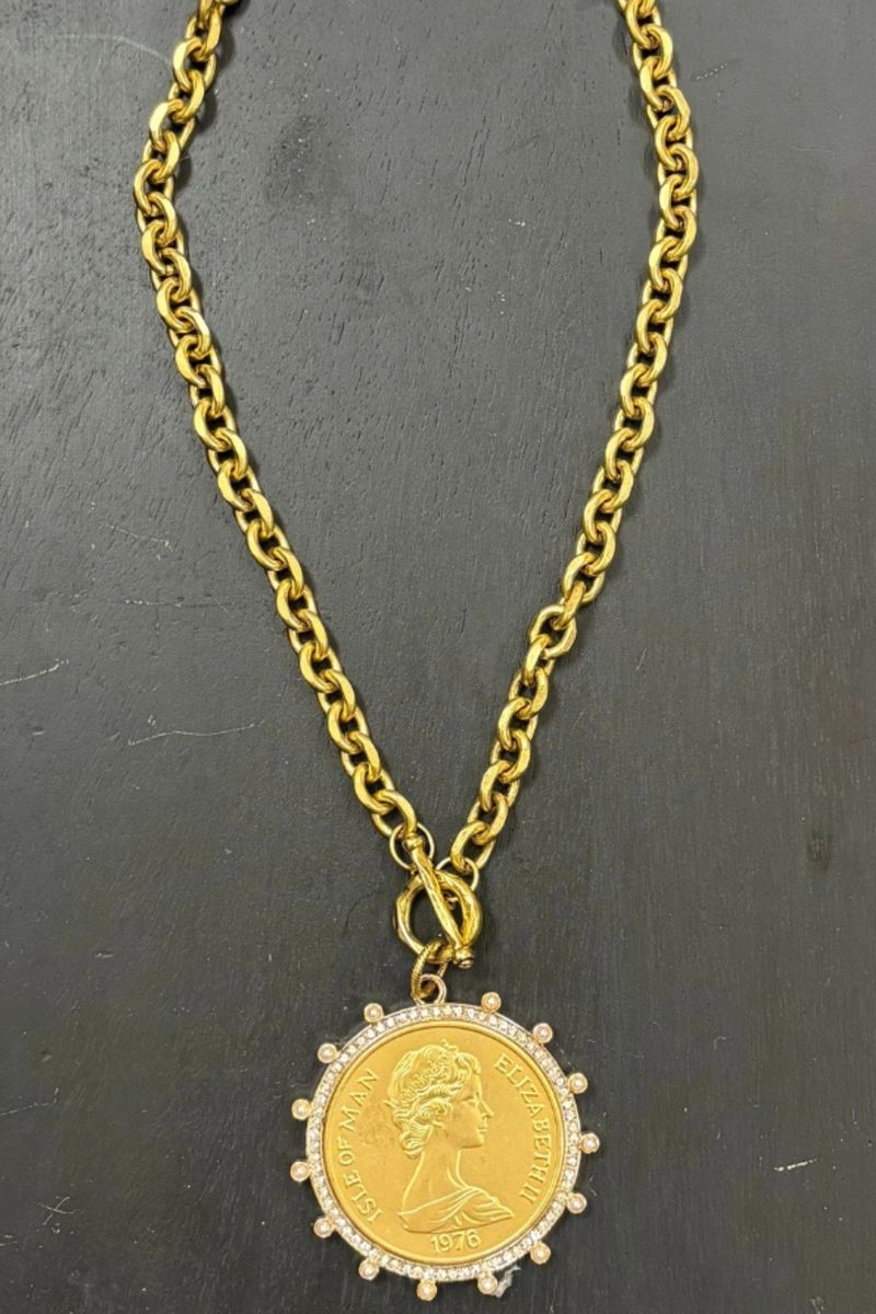 Pave Coin Necklace