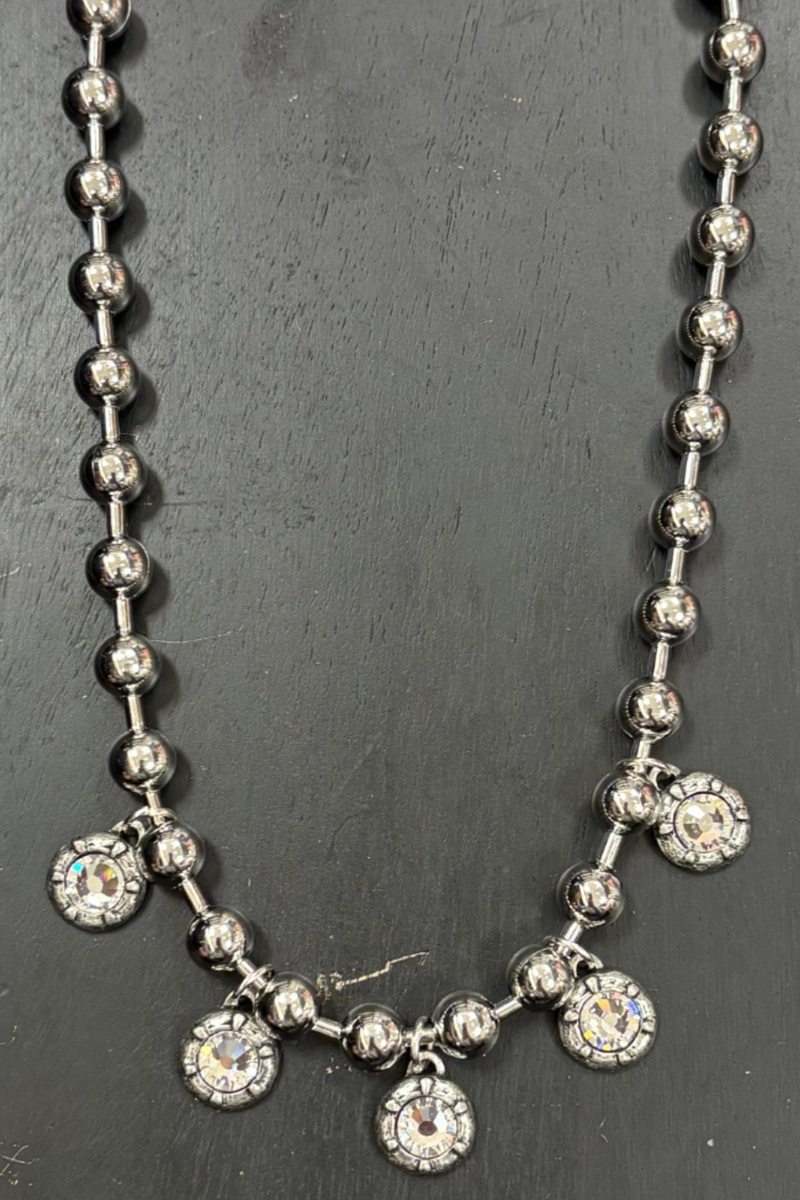 Crystal And Bead Necklace