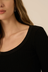 What's The Scoop Washed Rib Long Sleeve