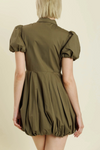 Bubble Hem Mini Shirt Dress