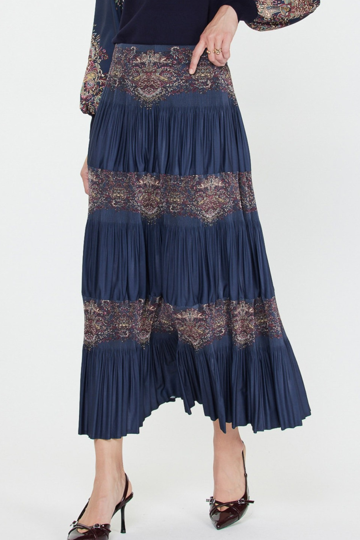 Pleated Midi Skirt