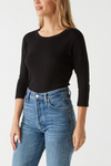 Michael Stars Dora Shine 3/4 Sleeve Tee