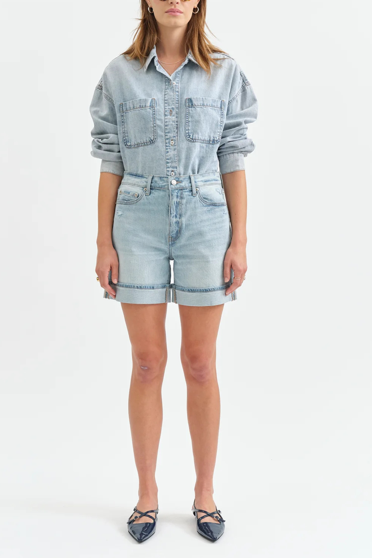 Daze Easy Rider Mid Rise Cuffed Shorts