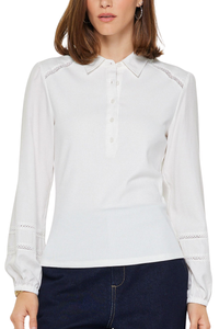 Mixed Media Polo Knit Top