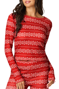 P.J. Salvage Crazy For The Holidays Fairisle Print Long Sleeve