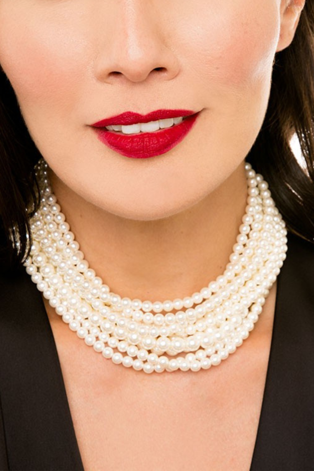 10 Strand Small Pearl Collar Necklace