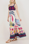 Tropical Sleeveless Midi Dress
