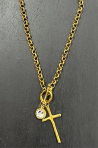 Cross And Crystal Necklace