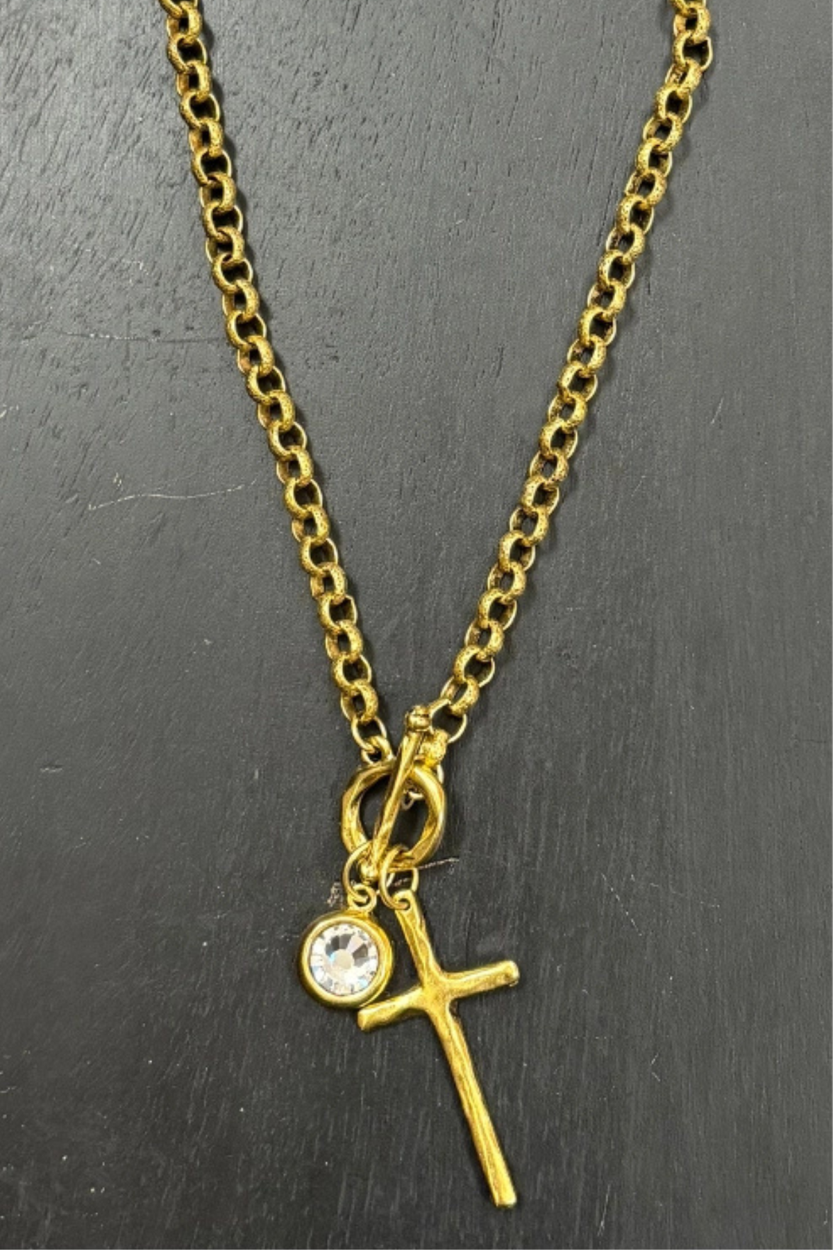 Cross And Crystal Necklace