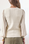 Woven Sleeve Combo Sweater Top