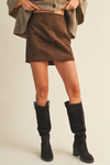 Fitted Suede Mini Skirt
