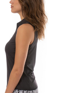 Golftini Sleeveless Zip Tech Polo