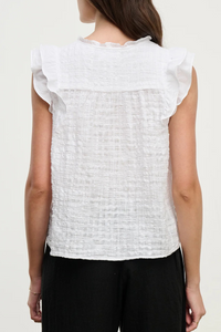 Velvet Eva Textured Cotton Gauze Top