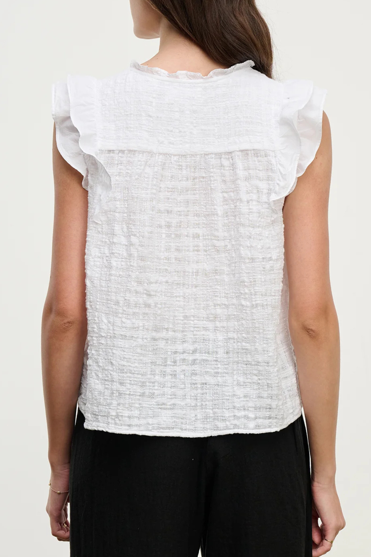 Velvet Eva Textured Cotton Gauze Top