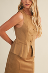 Tie Back Button Vest