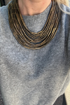 Burnished Metal Layered Collar Necklace