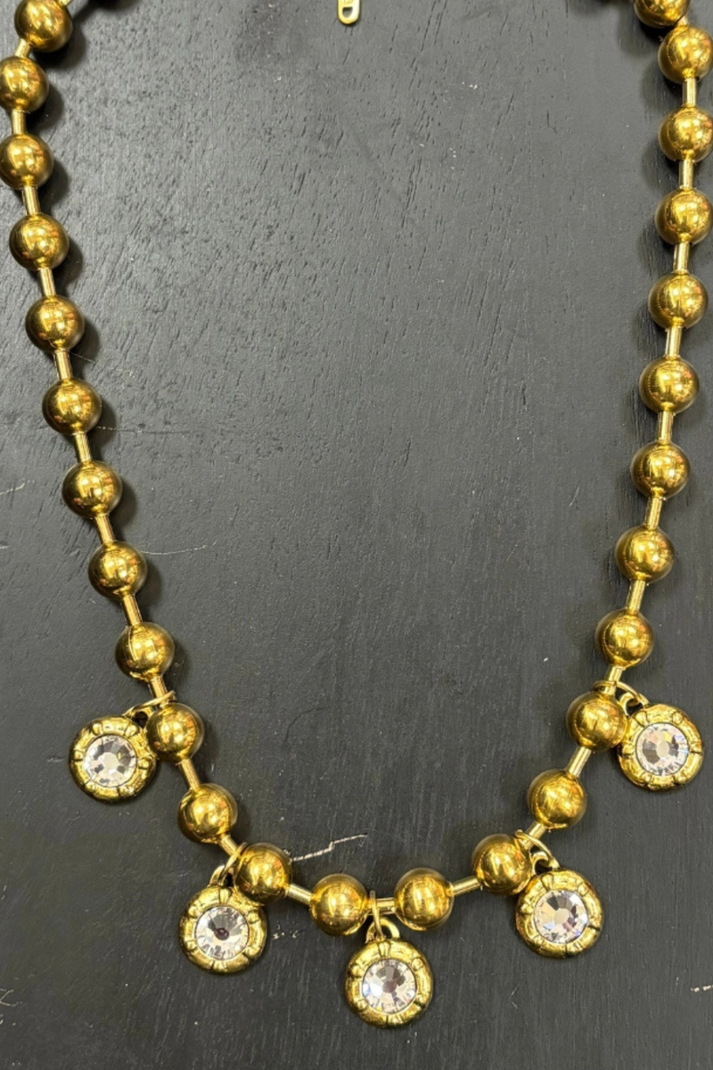 Crystal And Bead Necklace