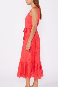 Eyelet Tank Midi Dress