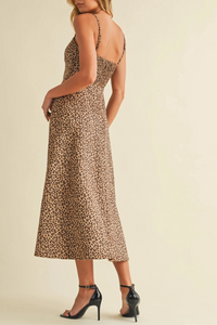 Leopard Suede Midi Dress