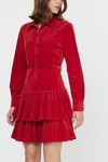 Pleated Tiered Mini Dress