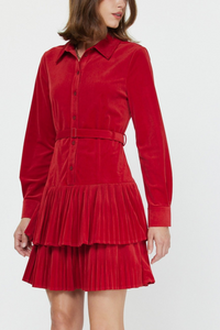 Pleated Tiered Mini Dress