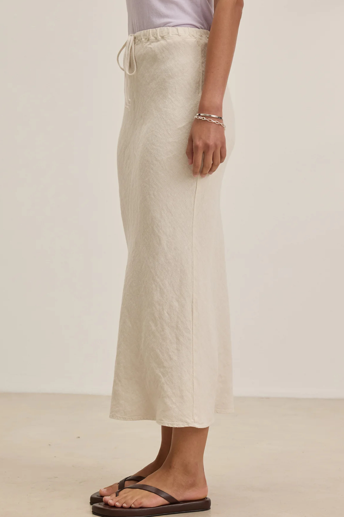 Velvet Heavy Linen Long Skirt