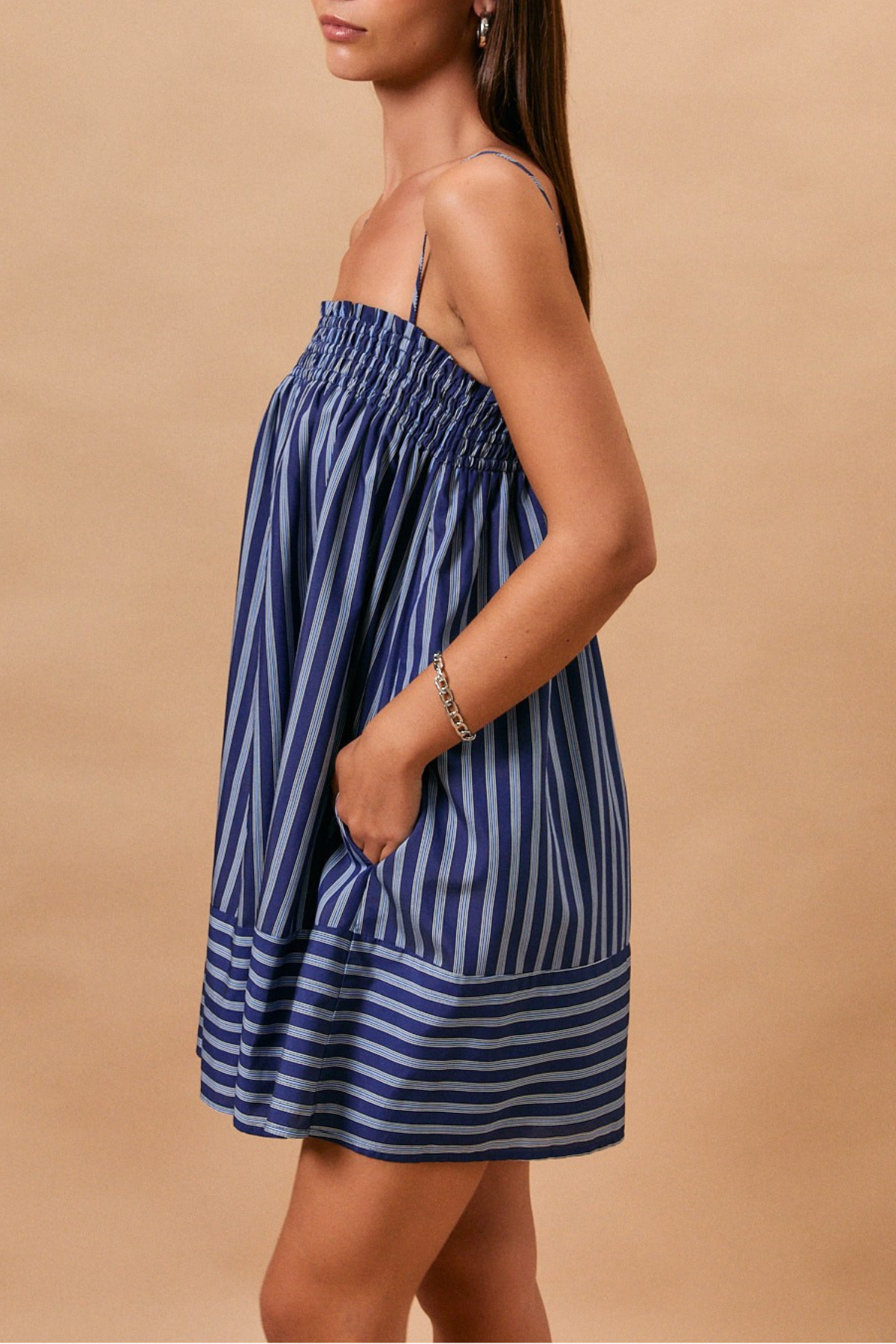 Stripe Sleeveless Mini Dress