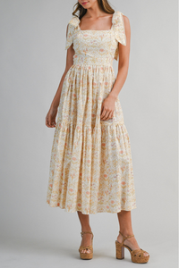 Tie Shoulder Midi Dress