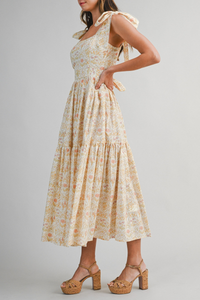 Tie Shoulder Midi Dress
