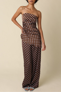 Polka Dot Strapless Top