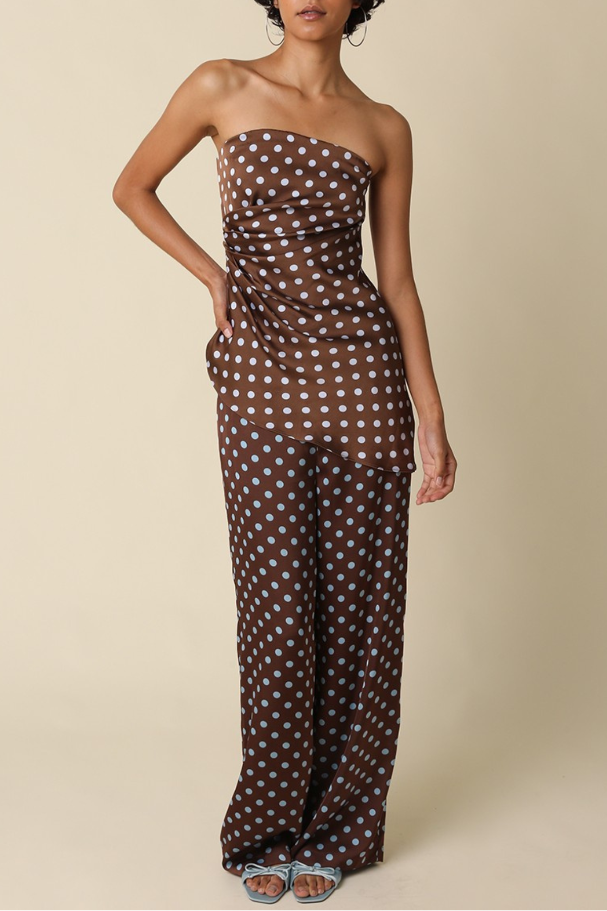 Polka Dot Strapless Top