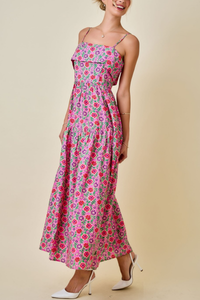Floral Print Tiered Maxi Dress