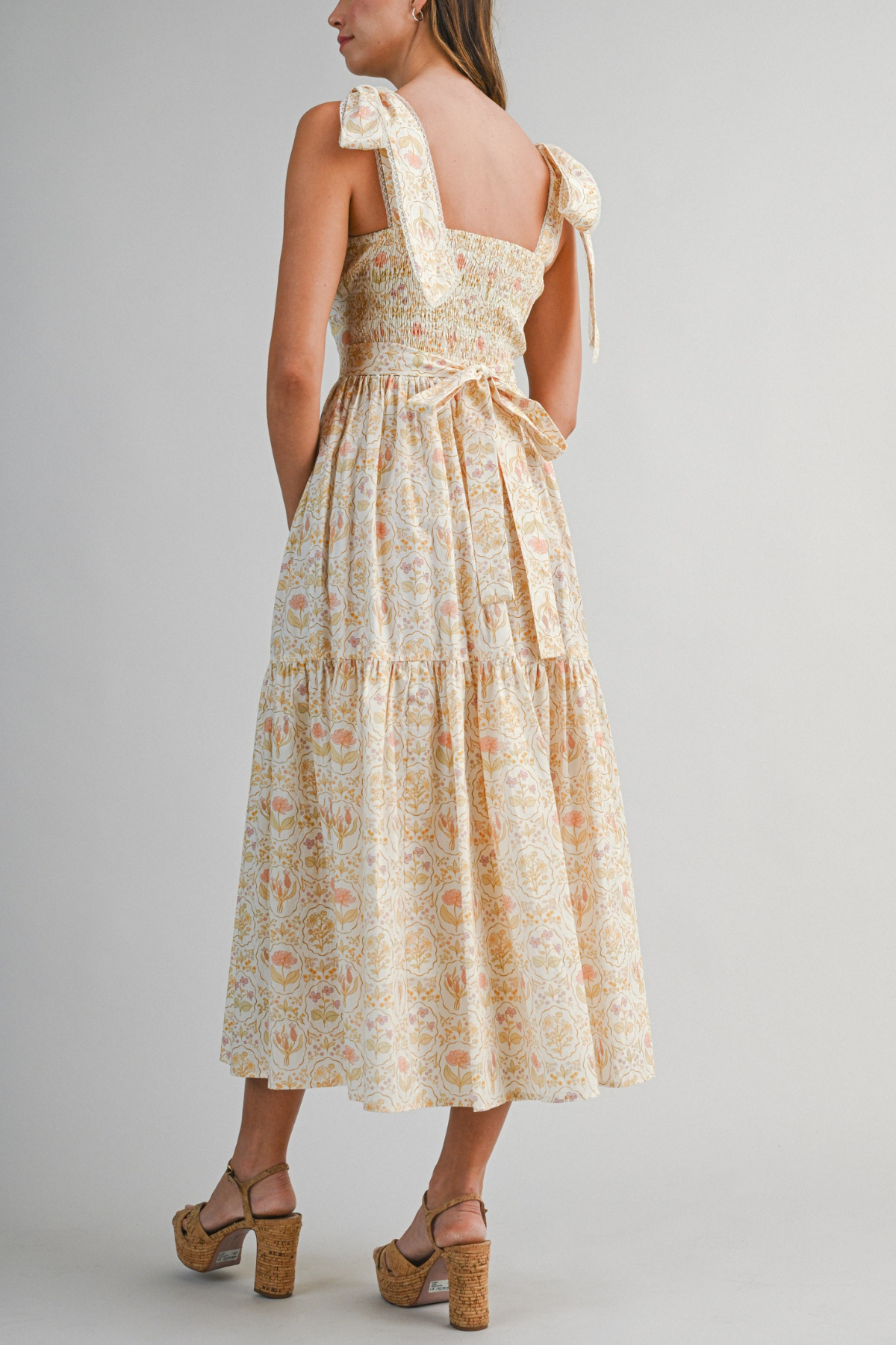 Tie Shoulder Midi Dress