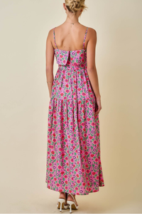 Floral Print Tiered Maxi Dress