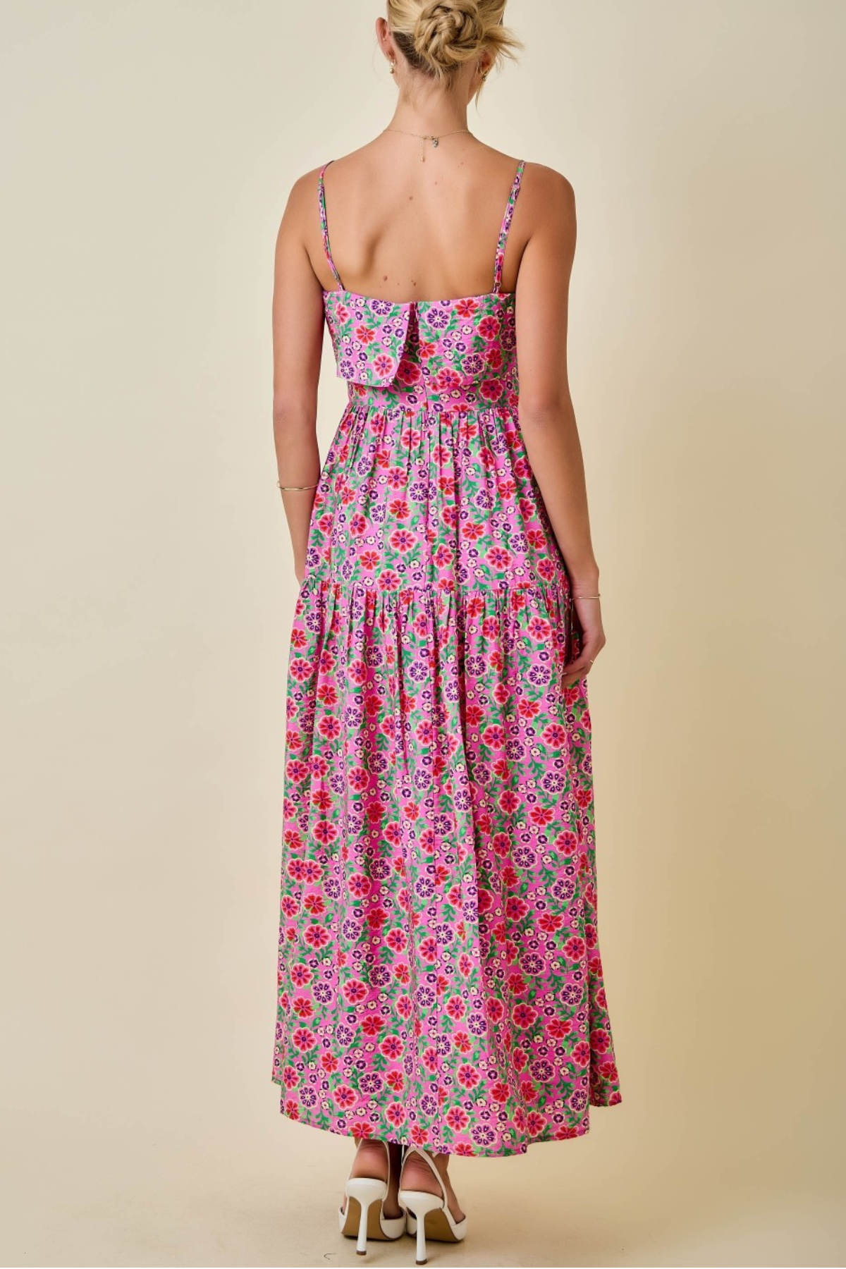 Floral Print Tiered Maxi Dress