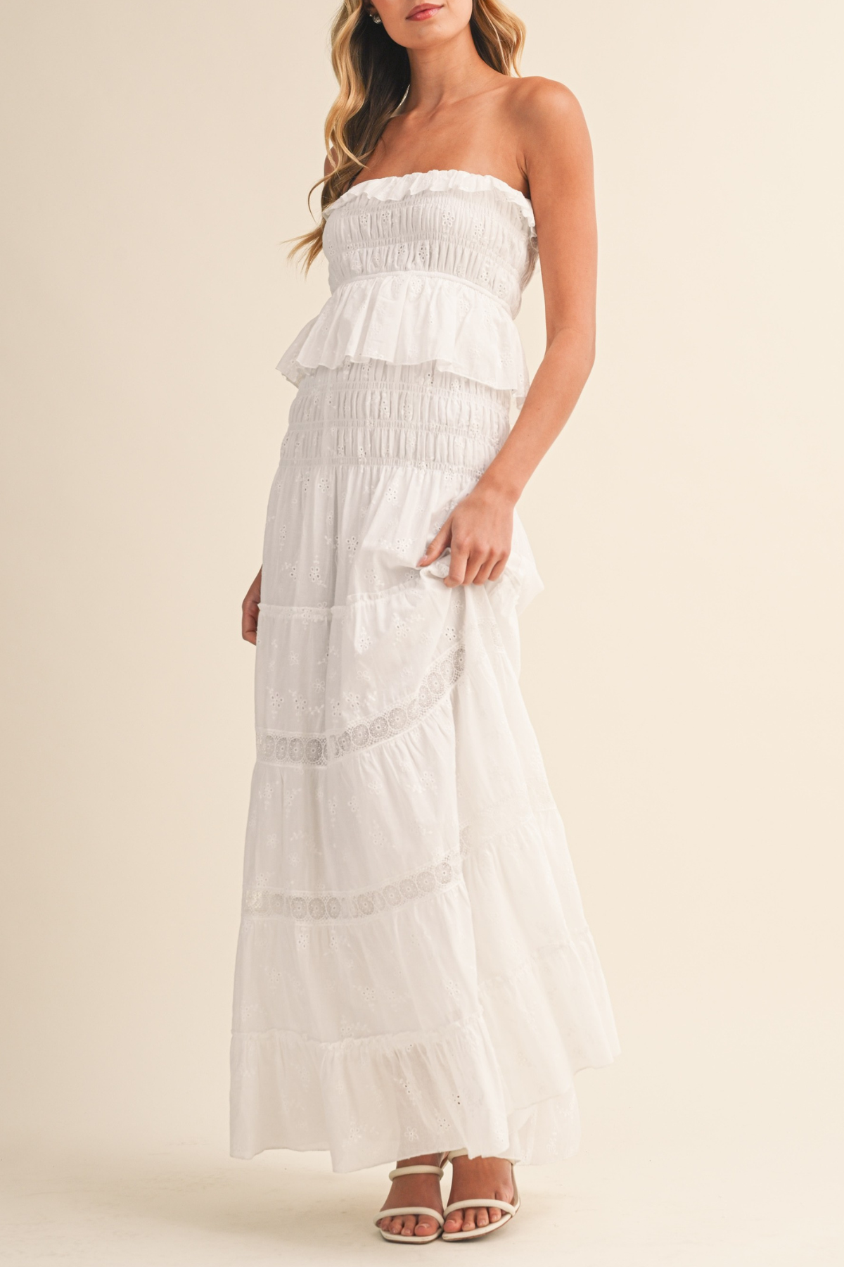 Strapless Tiered Maxi Dress