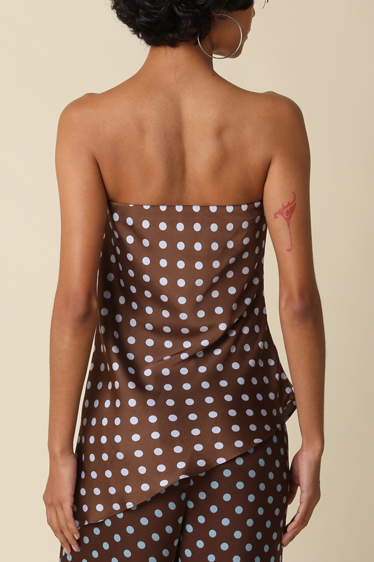 Polka Dot Strapless Top