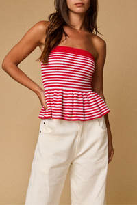 Striped Knit Tube Top