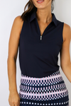Golftini Sleeveless Zip Tech Polo