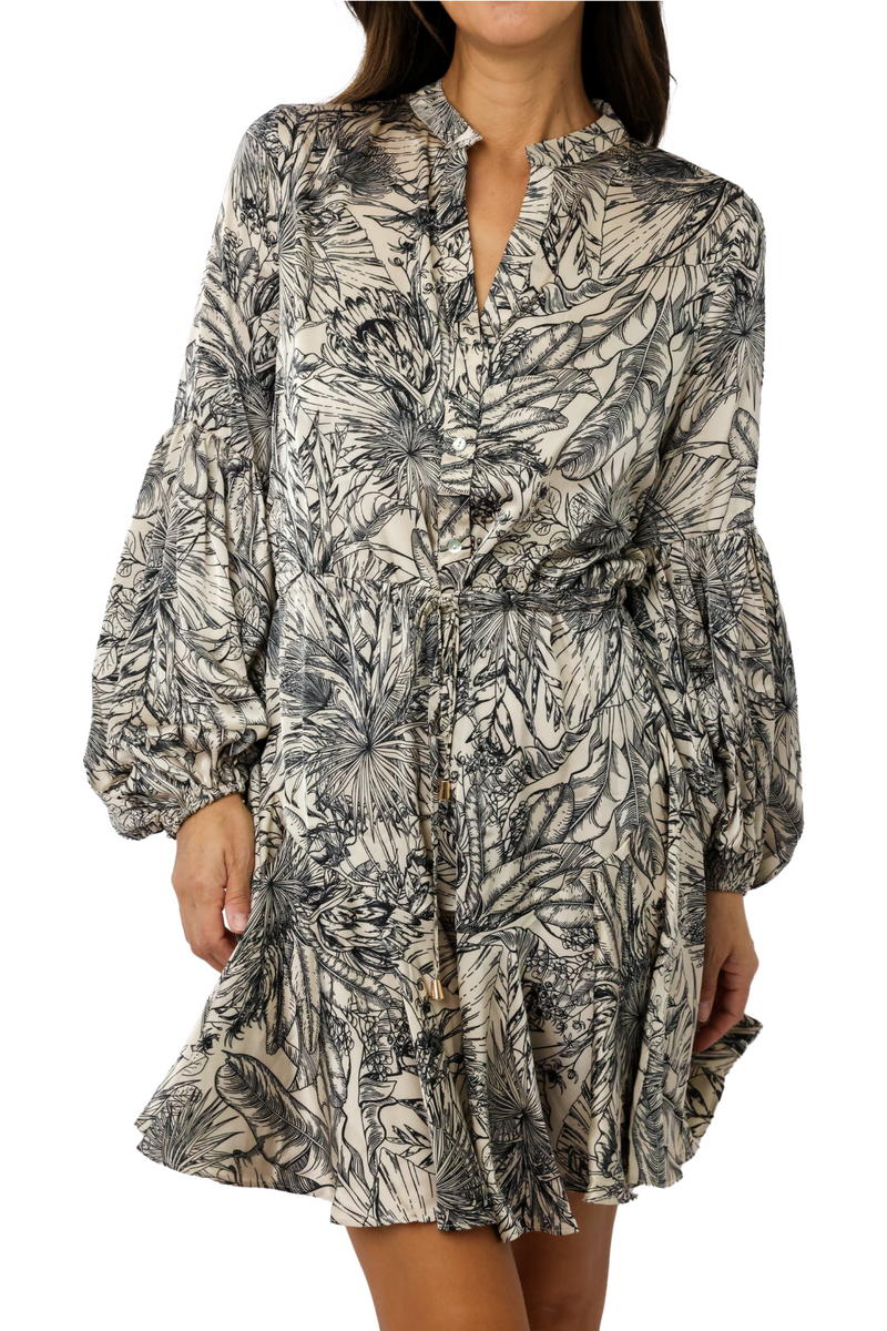Long Sleeve Button Down Mini Dress