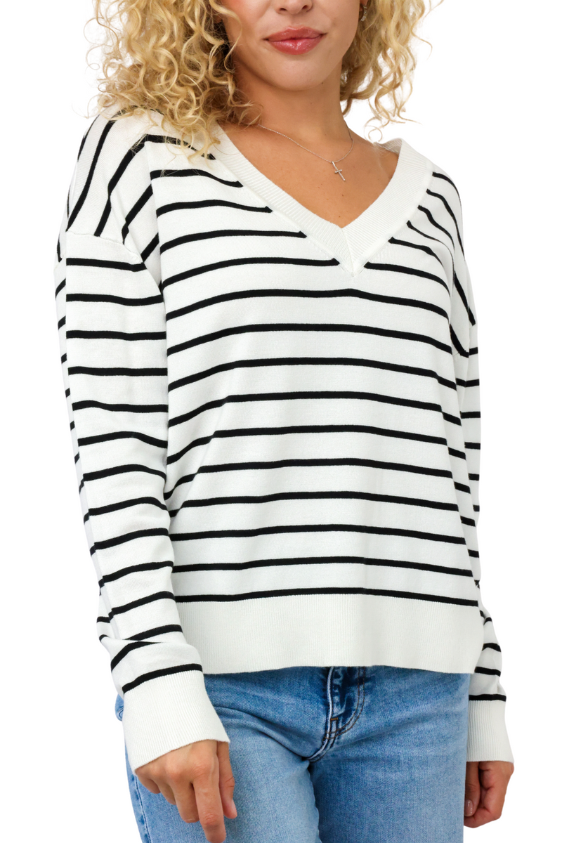V-Neck Lightweight Sweater Top