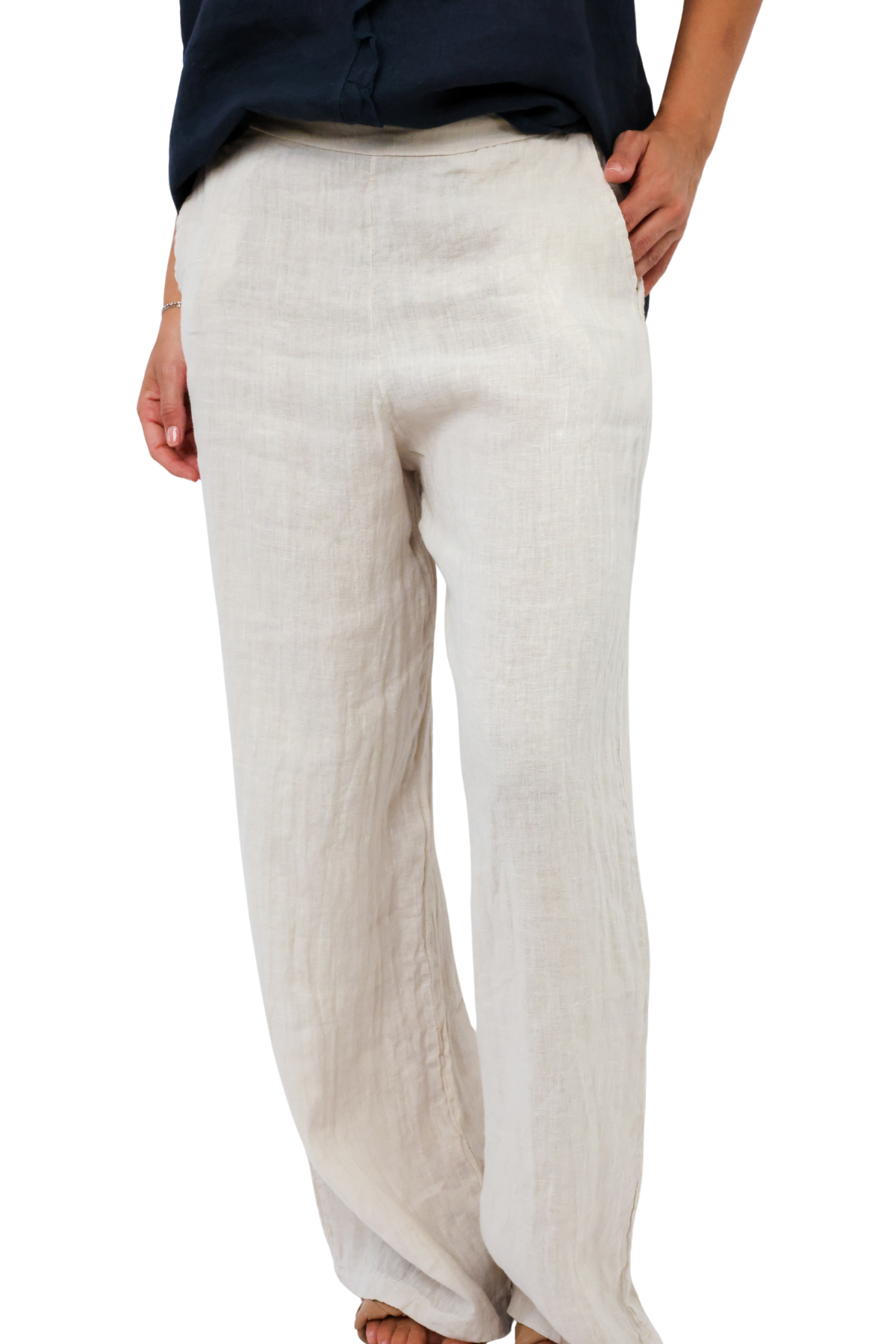 Milio Milano Smocked Waist Palazzo Pant