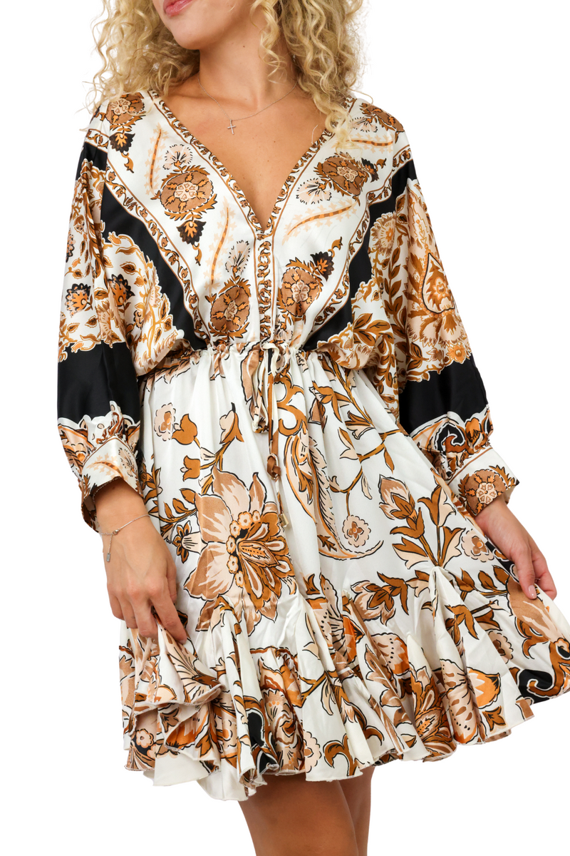 3/4 Dolman Sleeve Mini Dress