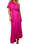 One Shoulder Gathered Maxi Dress