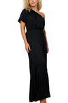 One Shoulder Gathered Maxi Dress