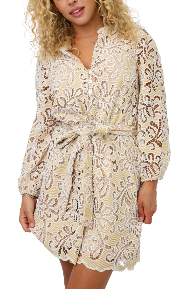 Lina Embroidered Eyelet Dress