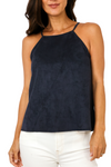 Round Neck Faux Suede Tank Top