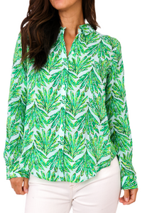 Lilly Pulitzer Sea View Linen Button Down Top