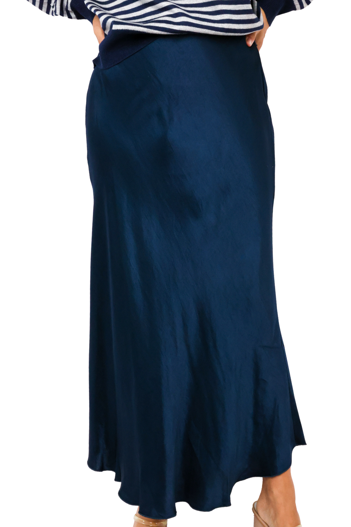 Venti6 Lace Trim Midi Skirt