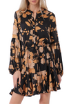 Long Sleeve Tie Mini Dress